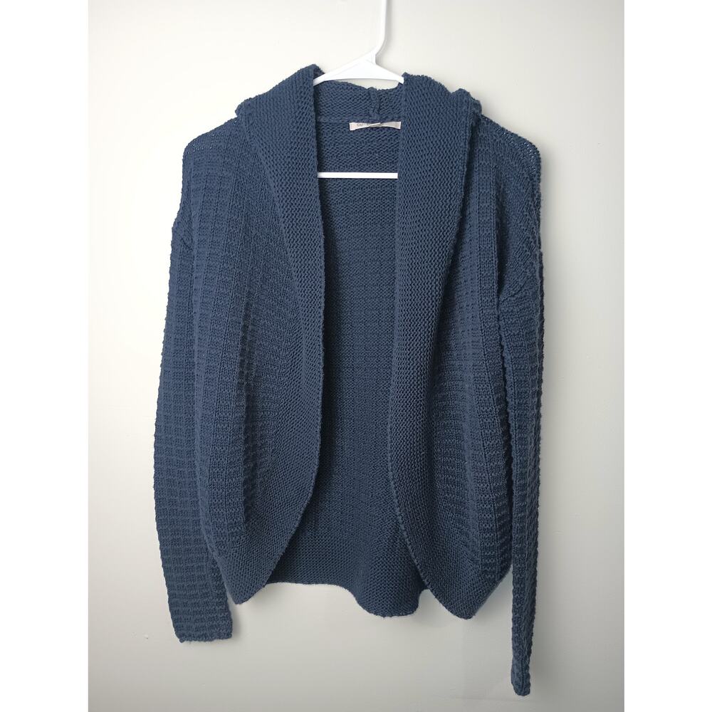 Gap Vintage Y2K Knit Open Front Cardigan with Hood Blue Women XS